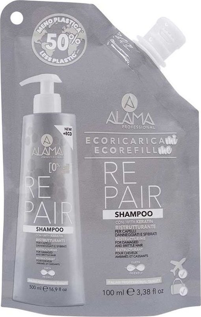 Shampo Alama Eco-Refillme Repair, për flokë të dëmtuara, me keratinë, 100 ml