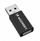 Adapter USB Wozinsky WAAC-01, USB-A në USB-C, 10 Gbps, i zi