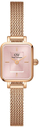 Orë për femra Daniel Wellington Micro Quadro Mini Melrose Blush DW00100650, e artë/rozë