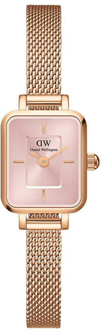 Orë për femra Daniel Wellington Micro Quadro Mini Melrose Blush DW00100650, e artë/rozë