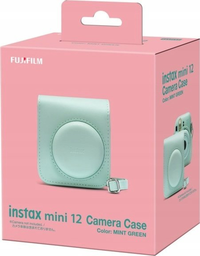 Kuti mbrojtëse për kamera Fujifilm Instax Mini 12, me rrip shpatulle, mint e gjelbër