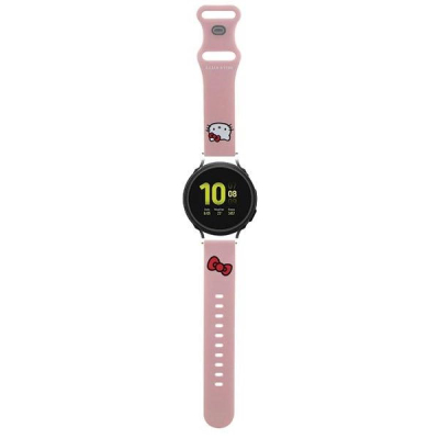Rrip për smartwatch Hello Kitty Kitty Head, silikon, 20 mm, rozë