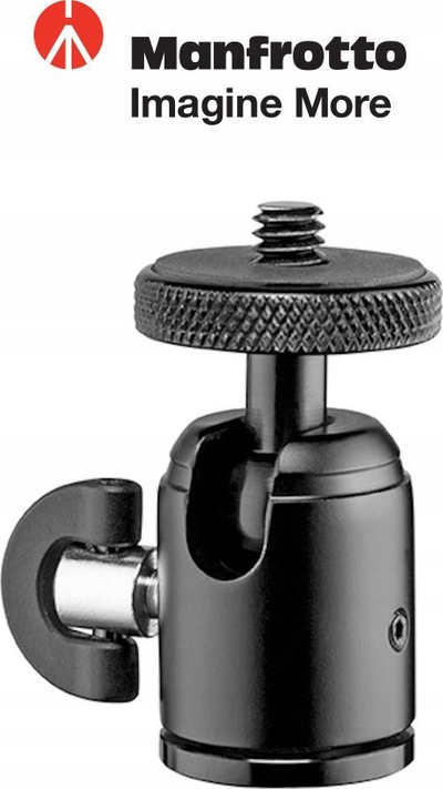 Kokë trekëmbëshi Manfrotto Mini Aluminium Ball Head, alumin, e zezë