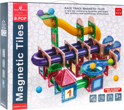 Lodër konstruktore magnetike B.Pop Smart Builders Race Track, 177 pjesë, shumëngjyrëshe
