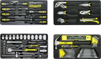 Karrocë veglash WMC Tool Cabinet Workshop Trolley WMC257, 5 sirtarë, 257 pjesë, e kuqe