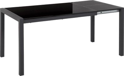 Tavolinë ngrënieje zgjatuese Beliani GRANADA, 120160 cm, MDF metal, e zezë