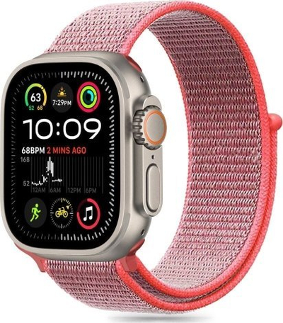 Rrip ore Tech-Protect Nylon për Apple Watch 6 7 8 9 10 SE, 40 41 42 mm, rozë e ndezur