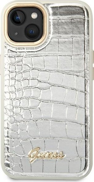 Futrollë për telefon Guess Croco Collection GUHCP14MHGCRHS, për iPhone 14 Plus 6.7", e argjendtë