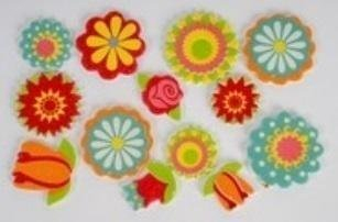 Пенасти налепници Fandy Foam Stickers Flowers, 28 парчиња, цветни мотиви, повеќебојни