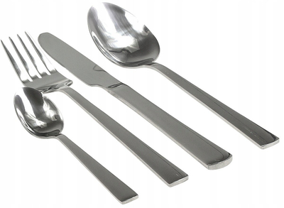 Set lugë dhe pirunë MG Home Arya, 24 pjesë, çelik inox, argjendtë