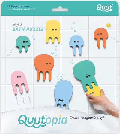 Puzzle për banjo Quut Quutopia Jellyfish, shkumë EVA, forma kandil deti, shumëngjyrësh