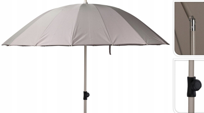 Чадор за градина Garden Parasol, 190 cm, со прилагодлив агол, сив