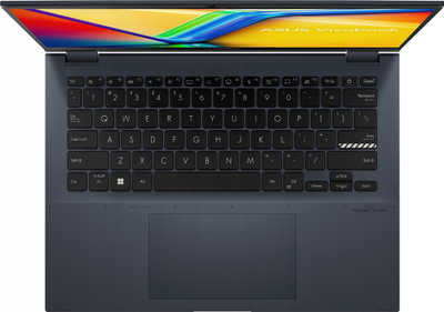 Laptop Asus Vivobook S 14 Flip TN3402YA, 14" 2.8K Touch, Ryzen 5 7430U, 16GB 1TB SSD, blu i errët
