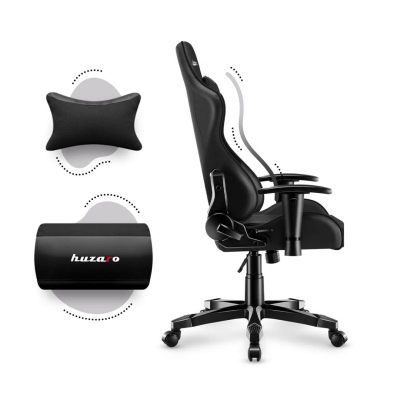 Karrige gaming për kalamaj Huzaro Ranger 6.0, ergonomike, lëkurë sintetike, e zezë