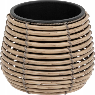 Set vazo lulesh Atmosphera, 3 copë, pamje ratan, diametër 20 29 45 cm, bezhë