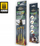 Set furçash Ammo Wargaming Universe Dry Brush Land, 4 copë, për miniatura, shumëngjyrshe