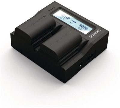 Karikues baterish Duracell Dual, për Canon LP-E6 LP-E6N, i zi