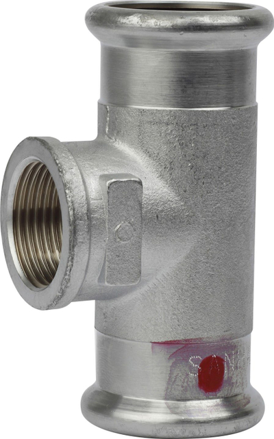 Pjesë T për tuba Sanha SANHA-Therm, 42 mm x Rp 1/2 x 42 mm, çelik i galvanizum