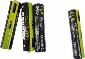 Bateri që ringarkohen Verico LoopEnergy USB C, Li-ion, 600mAh, set me 4 copë