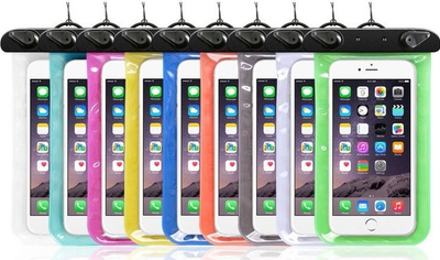 Xhep plastike universale kundra ujit për telefon, mbyllje plastike dyshe, xham 80x145 mm, portokalli