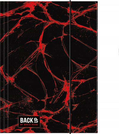 Folder dokumentesh me elastik DERFORM BackUp 6 a 40, A4, i zi me të kuqe