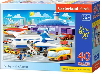 Puzzle Castorland: A day at the Airport, 59 x 40 cm, 40 elemente