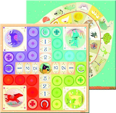 Loja tavoline Djeco Ludo and Co Junior, për kalamaj 3‑6 vjeç, deri 4 lojtarë, shumëngjyrëshe