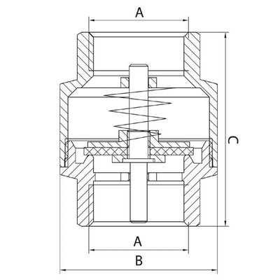 Valvul njëkahëshe Ferro ZZM3, 1", element mbyllës bronzi