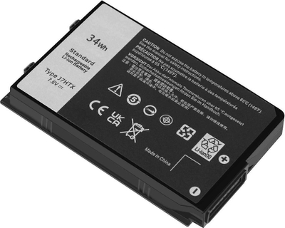 Bateri laptopi Dell, 34Wh, Lithium-ion, e zezë