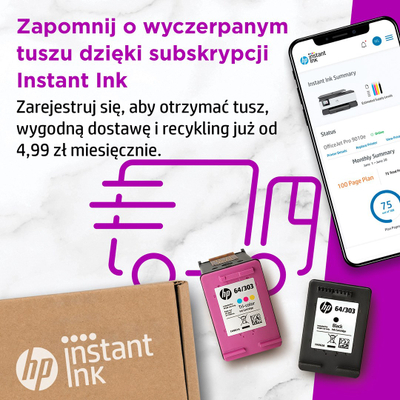 Printer multifunksional HP OfficeJet Pro 9010e, Inkjet termal, i zi