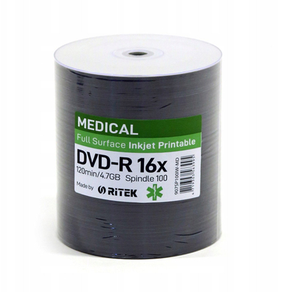 Дискови Traxdata Ritek DVD R, 4.7GB, 16X, бели printable, пакување 100 парчиња