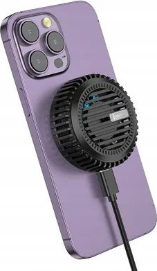 Ftohës magnetik me karikues wireless Hoco CW57, 15W, për iPhone 15 14, i zi