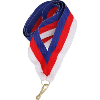 Shirit medalje Tryumf Ribbon V8-BL/R/W, 11 mm, trefishtë blu kuqe bardhë