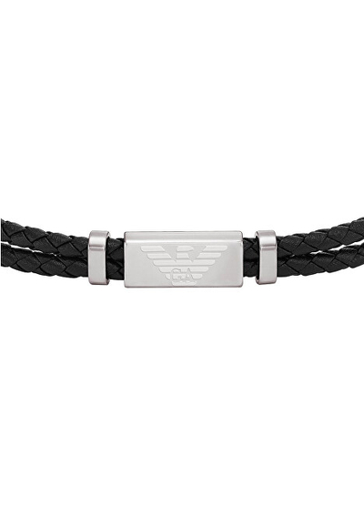 Byzylyk për meshkuj Emporio Armani EGS3122040, i zi/ i argjendtë