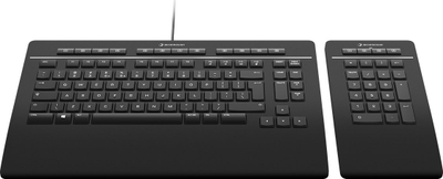 Tastierë 3Dconnexion Keyboard Pro with Numpad, QWERTZ gjerman, USB RF Bluetooth, e zezë