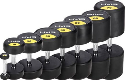 Hantel HMS HG PRO 40, 40 kg, i veshur me gomë, i zi