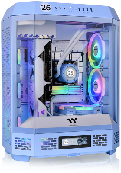 Kasa PC Thermaltake The Tower 600, mid tower, xham i temperuar, blu Hydrangea
