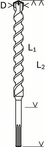 Spiralë betoni Bosch SDS-max 2608685861, 16mm, 400mm, gri
