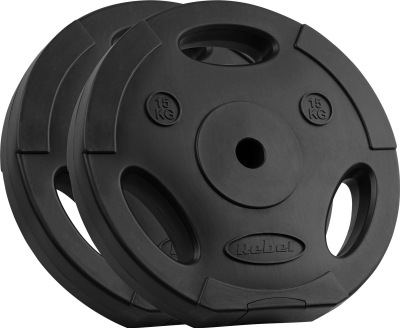 Disk peshash Rebel Active, set 2x15 kg 30 kg, vrimë 31 mm, i zi