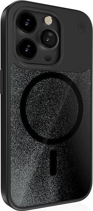 Mbulesë telefoni STM Relax Sand MagSafe për iPhone 15 Pro Max, polikarbonat dhe TPU, e zezë me gri
