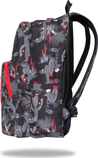 Ранец CoolPack Gringo Discovery 27L, повеќенаменски, со дизајн кактуси, црн