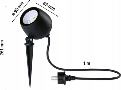 Spot tokësor Paulmann Kikolo LED, 8W, 3000K, antracit