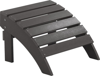 Tabure këmbësh kopshti Beliani ADIRONDACK, plastic wood, për jashtë, gri e errët