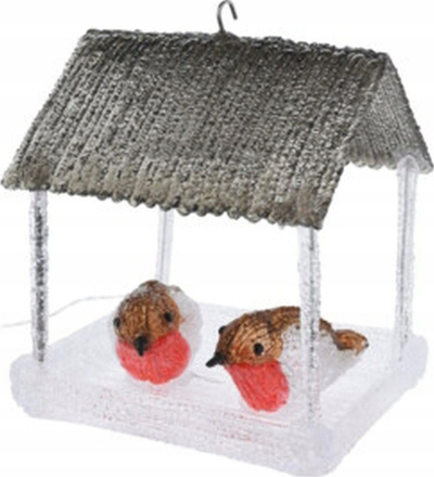 Dekor Krishtlindjesh CHRISTMAS DECORATION Birdhouse LED, 23cm, 10 drita LED, gri