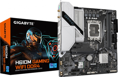 Pllakë amë Gigabyte H610M,	DDR4, Intel H610, Socket 1700, 2 slota, Bluetooth, Wifi 5, Micro ATX