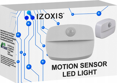 Dritë nate IZoxis Motion Sensor, LED, me bateri rikarikueshme, e bardhë