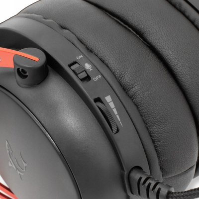 Kufje gaming White Shark Gorilla, 3.5 mm, me mikrofon, të zeza me të kuqe