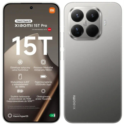 Celular Xiaomi 15T Pro, 6.83", 12/512GB, i hirtë