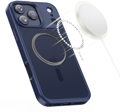 Kapak telefoni Tech-Protect Magmat MagSafe për iPhone 17 Pro, matte, blu e errët