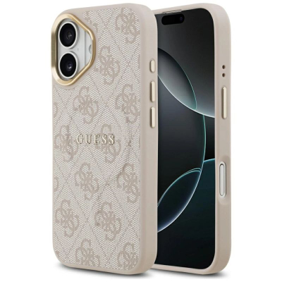 Kapak telefoni Guess Hardcase 4G Classic MagSafe, për iPhone 17, magnetik, rozë